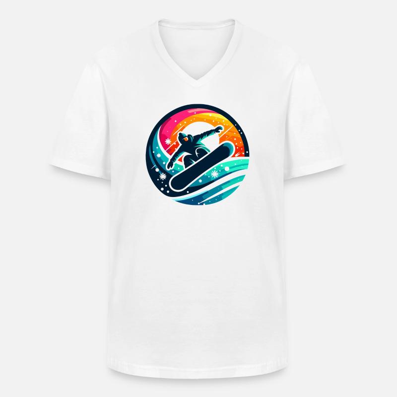 Vibrationen der Snowboard-Evolution - Männer-T-Shirt mit V-Ausschnitt - Weiß