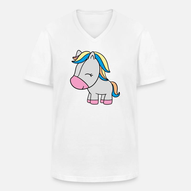 kleines Einhorn - Männer-T-Shirt mit V-Ausschnitt - Weiß