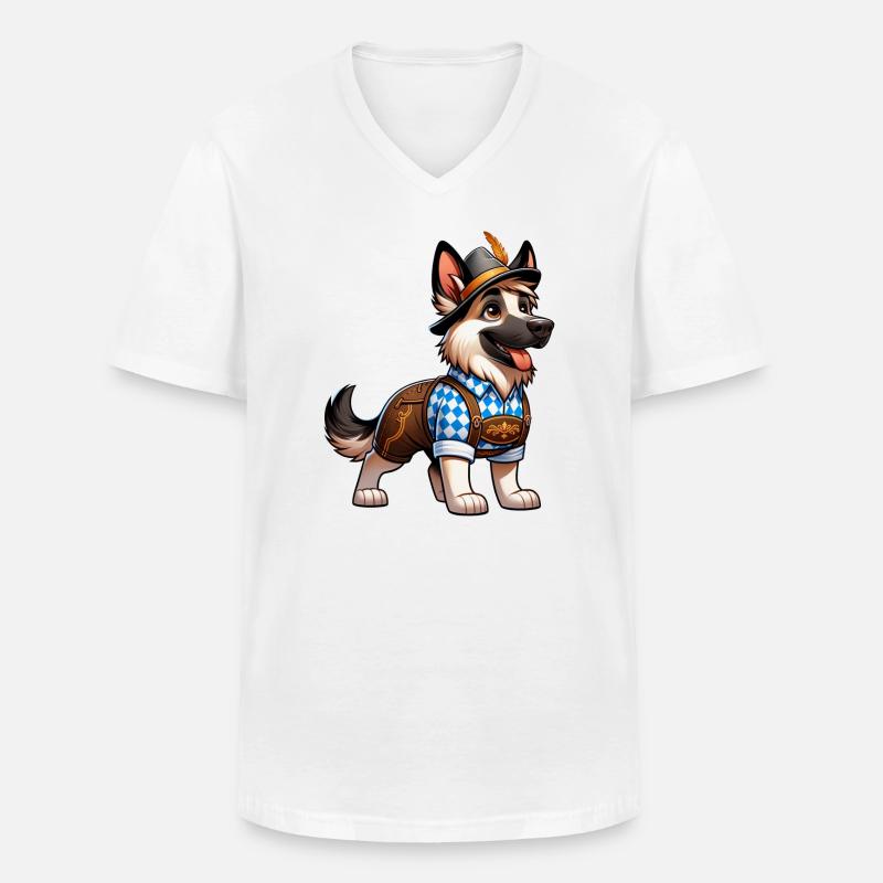Schäferhund Hund Bayern - Männer-T-Shirt mit V-Ausschnitt - Weiß