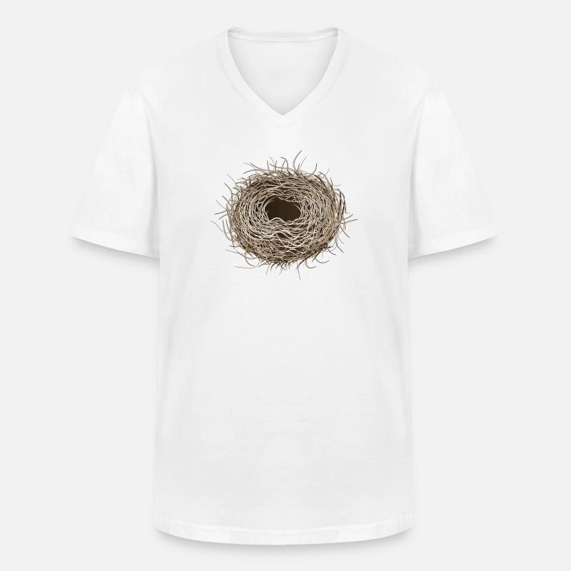 leeres Vogelnest oder Osternest zum Frühling - Männer-T-Shirt mit V-Ausschnitt - Weiß