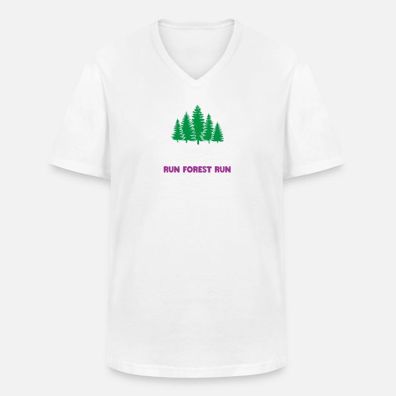 Trailrunning - Run Forest Run - Männer-T-Shirt mit V-Ausschnitt - Weiß