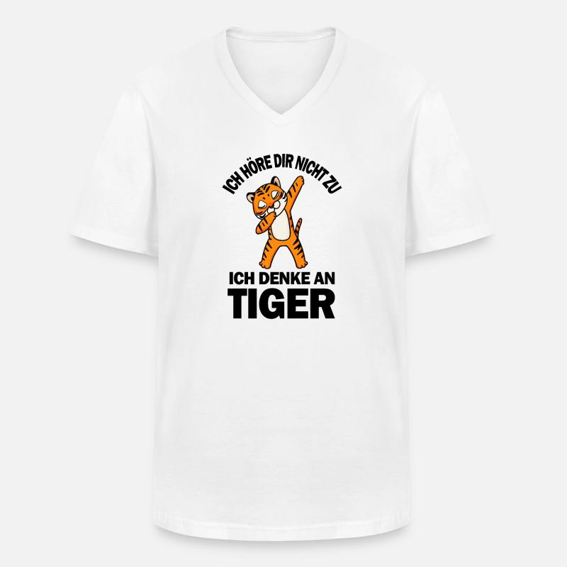 Tiger Spruch - Männer-T-Shirt mit V-Ausschnitt - Weiß