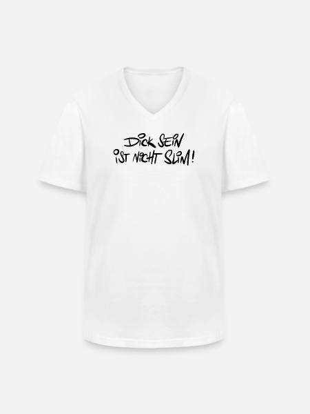 Dicksein Humor Saying Pun - Men's V-Neck T-Shirt - white