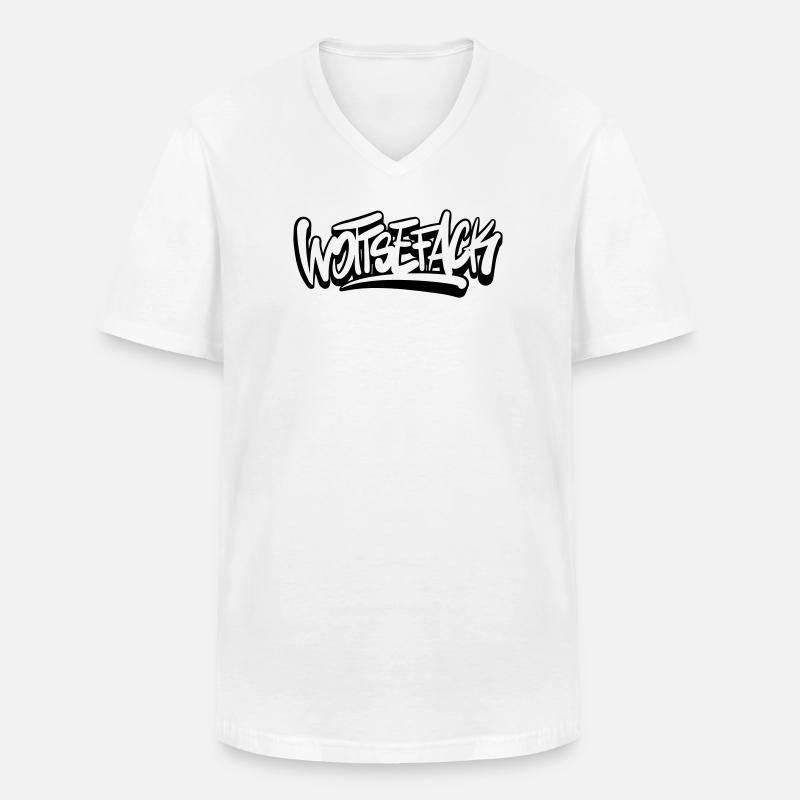 Wottsefack Wortwitz denglisch - Männer-T-Shirt mit V-Ausschnitt - Weiß