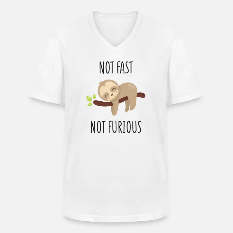 Nicht schnell, nicht wütend - Männer-T-Shirt mit V-Ausschnitt - Weiß