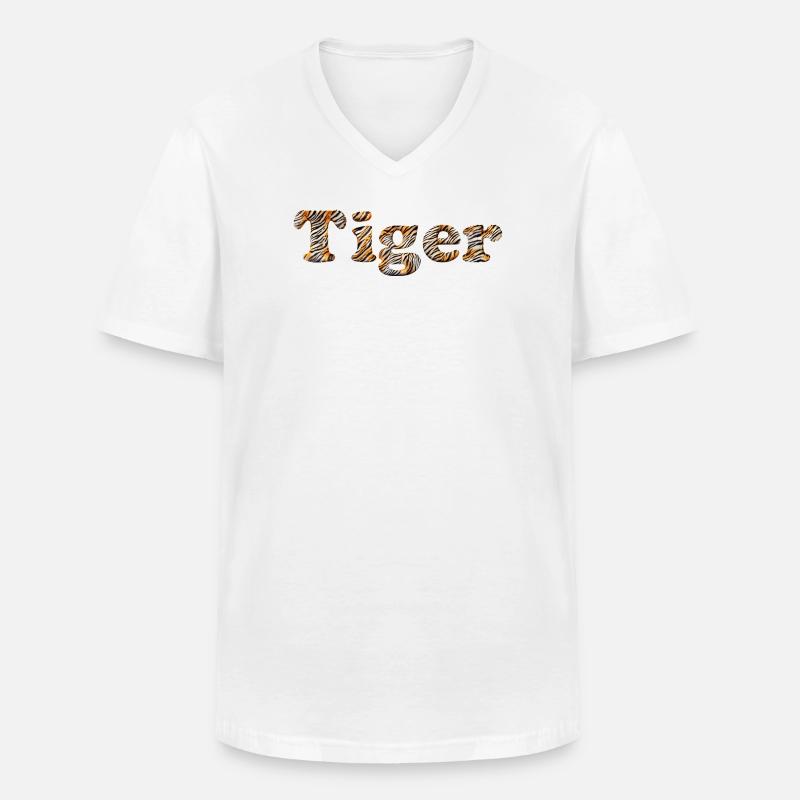 Der Tiger in Dir... - Männer-T-Shirt mit V-Ausschnitt - Weiß