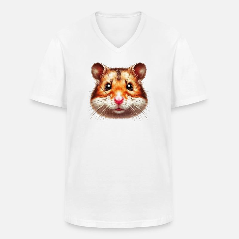 Hamster - Männer-T-Shirt mit V-Ausschnitt - Weiß