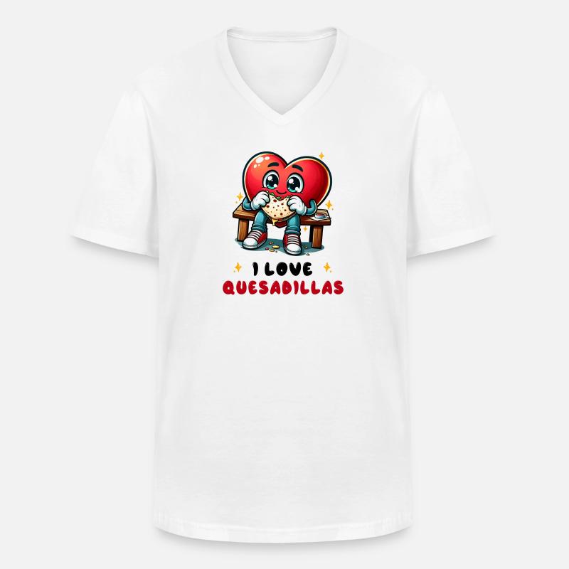 Ich liebe Quesadillas Mexiko - Männer-T-Shirt mit V-Ausschnitt - Weiß