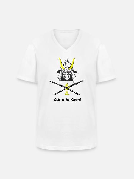 Samuraihelm Kabuto 4 - Männer-T-Shirt mit V-Ausschnitt - Weiß