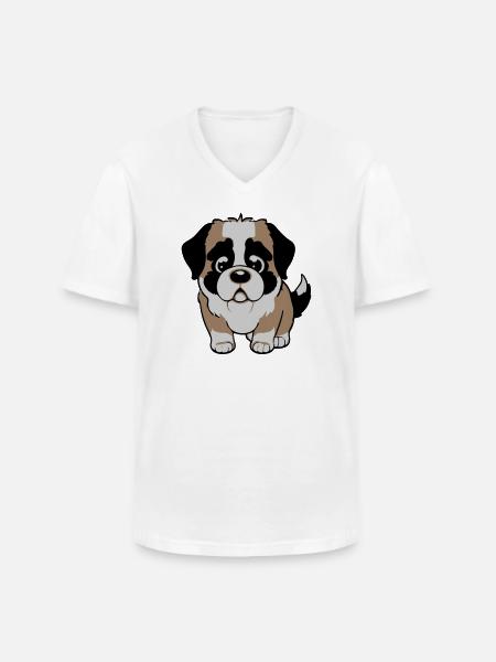 St. Bernard dog - Men's V-Neck T-Shirt - white