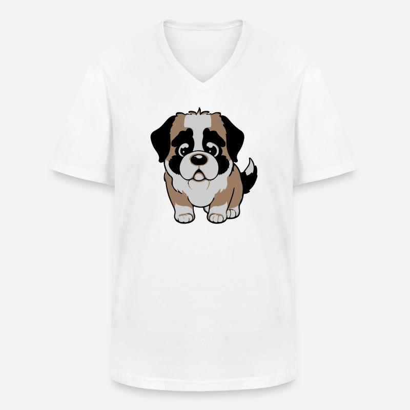 bernhardiner hund - Männer-T-Shirt mit V-Ausschnitt - Weiß