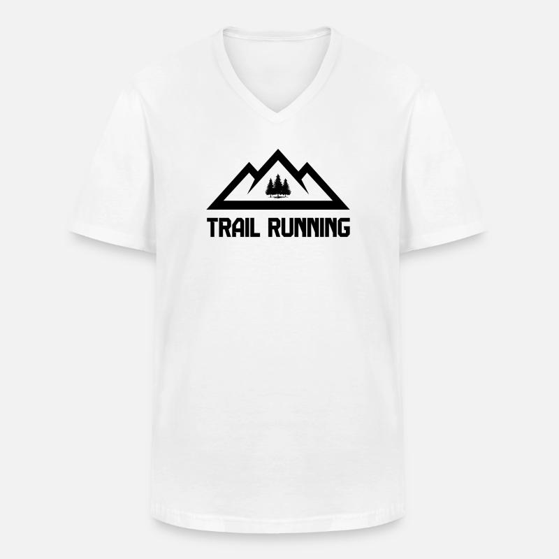 Trailrunning (Trailrunning) - Männer-T-Shirt mit V-Ausschnitt - Weiß