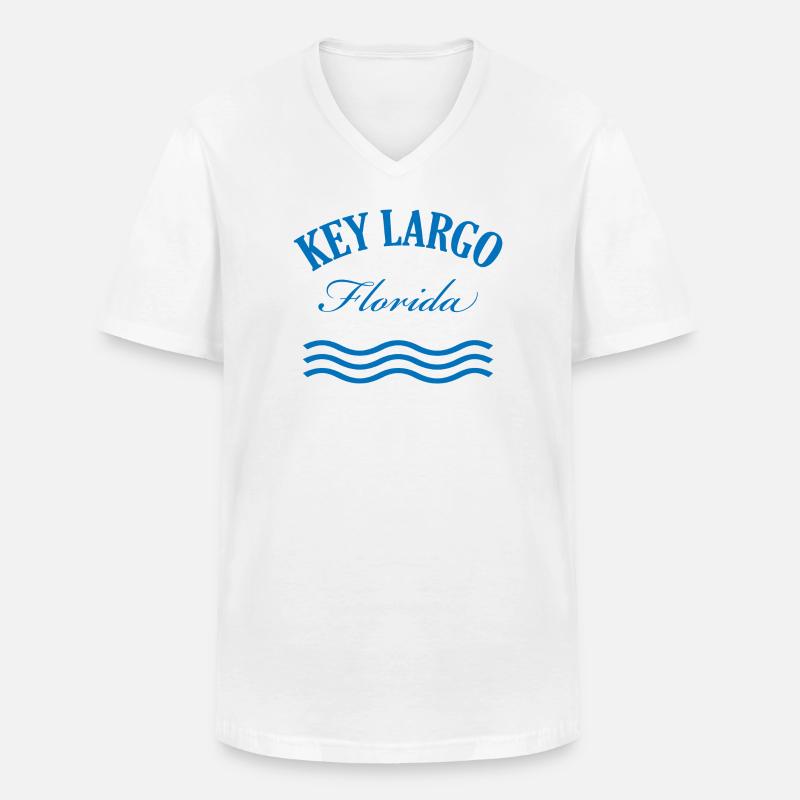 Key Largo Florida Nautisches Design - Männer-T-Shirt mit V-Ausschnitt - Weiß