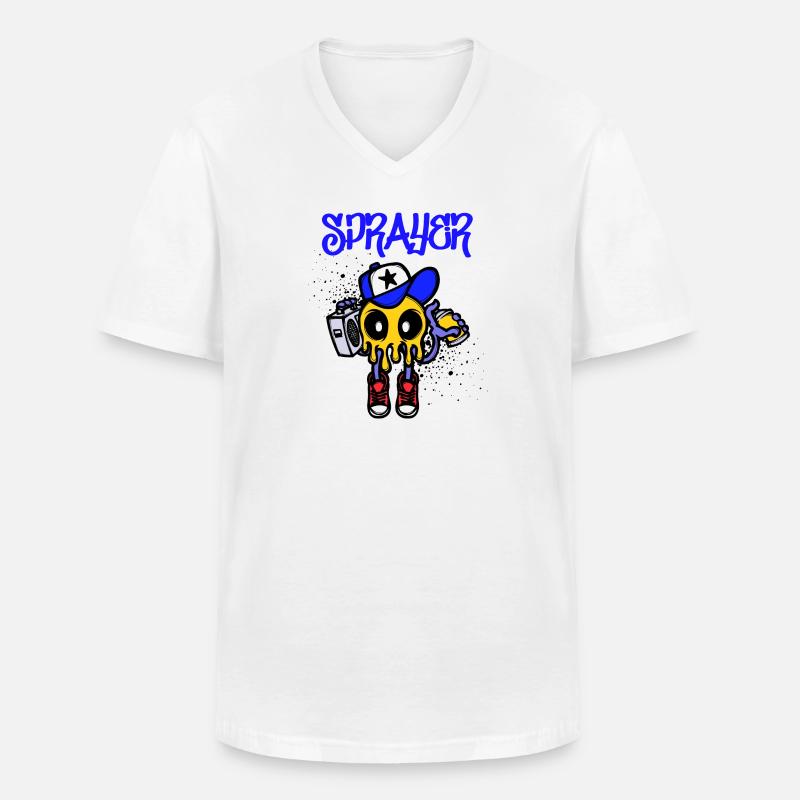 Sprayer Graffiti Spraydose Kunst Strassenkunst - Männer-T-Shirt mit V-Ausschnitt - Weiß