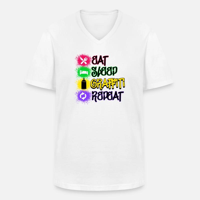Graffiti Statement Sprayer Spraydose Kunst - Männer-T-Shirt mit V-Ausschnitt - Weiß