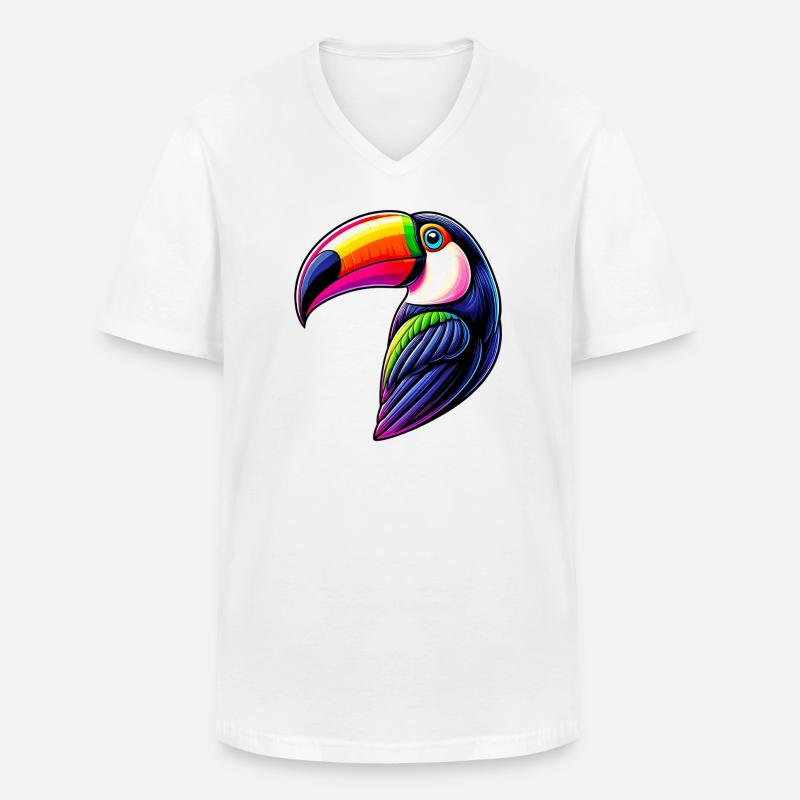 Tukan - Männer-T-Shirt mit V-Ausschnitt - Weiß