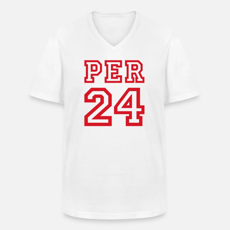 Peru - Männer-T-Shirt mit V-Ausschnitt - Weiß