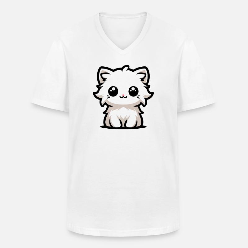 Das süßeste Kätzchen - Männer-T-Shirt mit V-Ausschnitt - Weiß