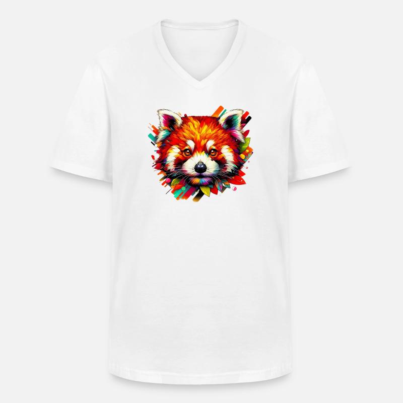 Kleiner Panda - Männer-T-Shirt mit V-Ausschnitt - Weiß