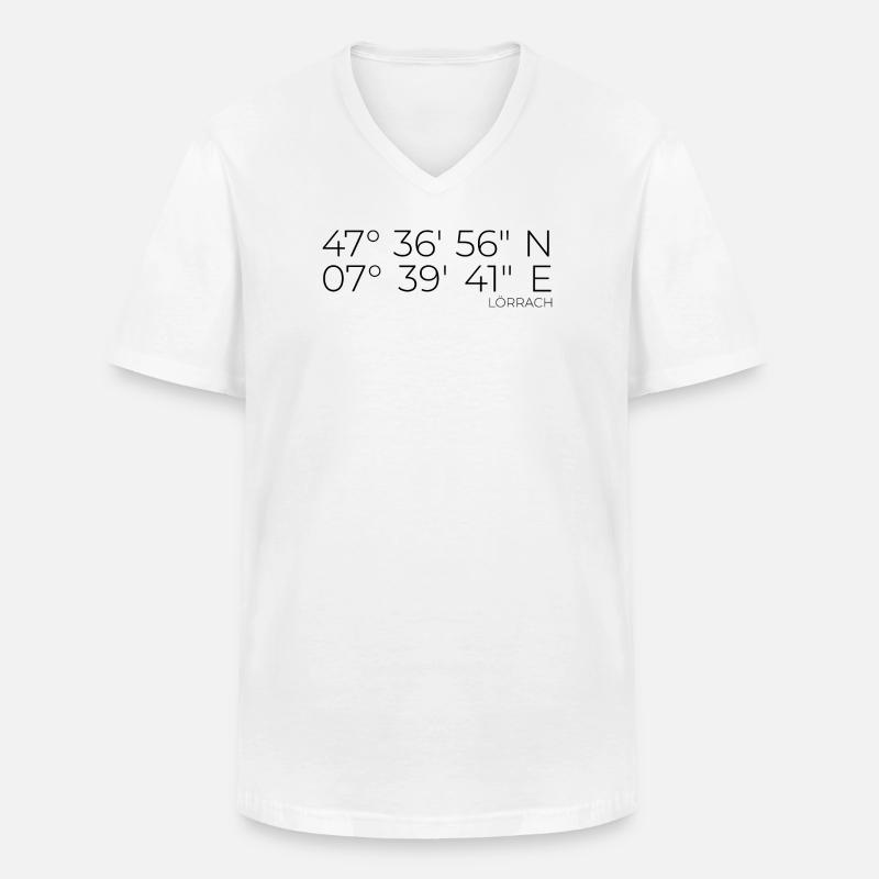 Coordinates Lörrach - Men's V-Neck T-Shirt - white