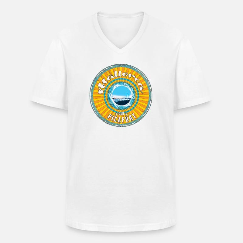 Mallorca Can Picafort - Männer-T-Shirt mit V-Ausschnitt - Weiß