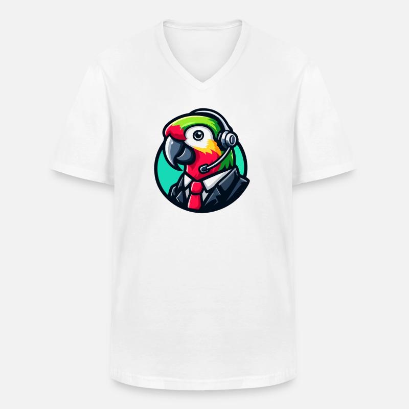 Parrot Professioneller Chat-Support - Männer-T-Shirt mit V-Ausschnitt - Weiß