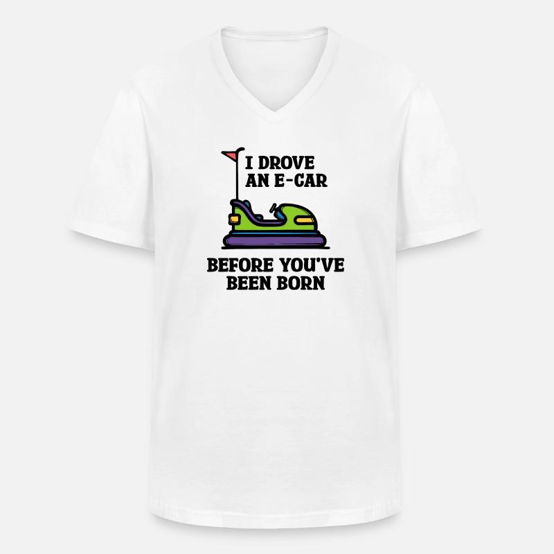 Energiespeicher Statement Tanken Strom E-auto - Männer-T-Shirt mit V-Ausschnitt - Weiß