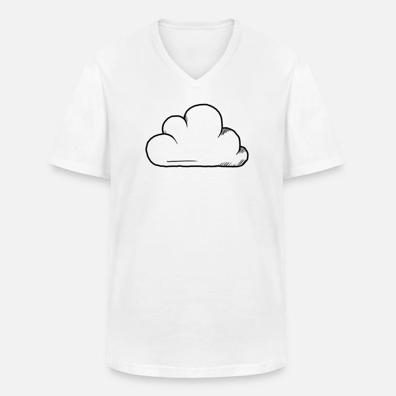 Cloud-Design - Männer-T-Shirt mit V-Ausschnitt - Weiß