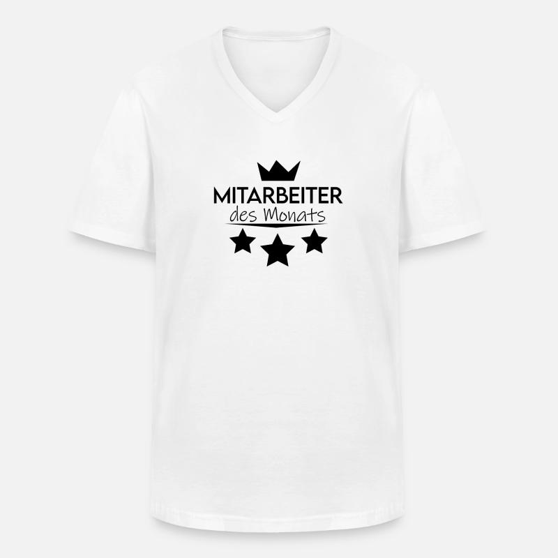 Mitarbeiter - Männer-T-Shirt mit V-Ausschnitt - Weiß