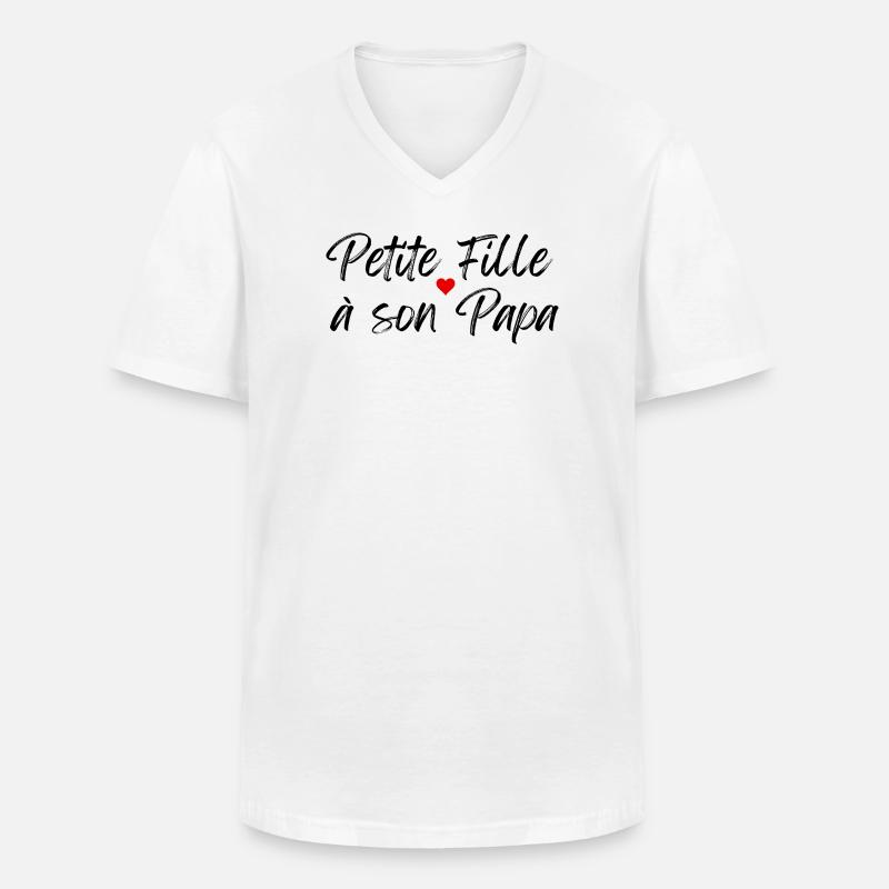 Kleines Mädchen mit ihrem Papa - Männer-T-Shirt mit V-Ausschnitt - Weiß
