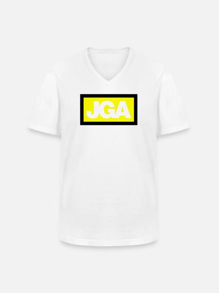 JGA SIMPLE - Emblem 3C - Men's V-Neck T-Shirt - white