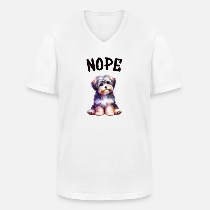 Havanese Nope Hundchen Farbenspiel - Männer-T-Shirt mit V-Ausschnitt - Weiß