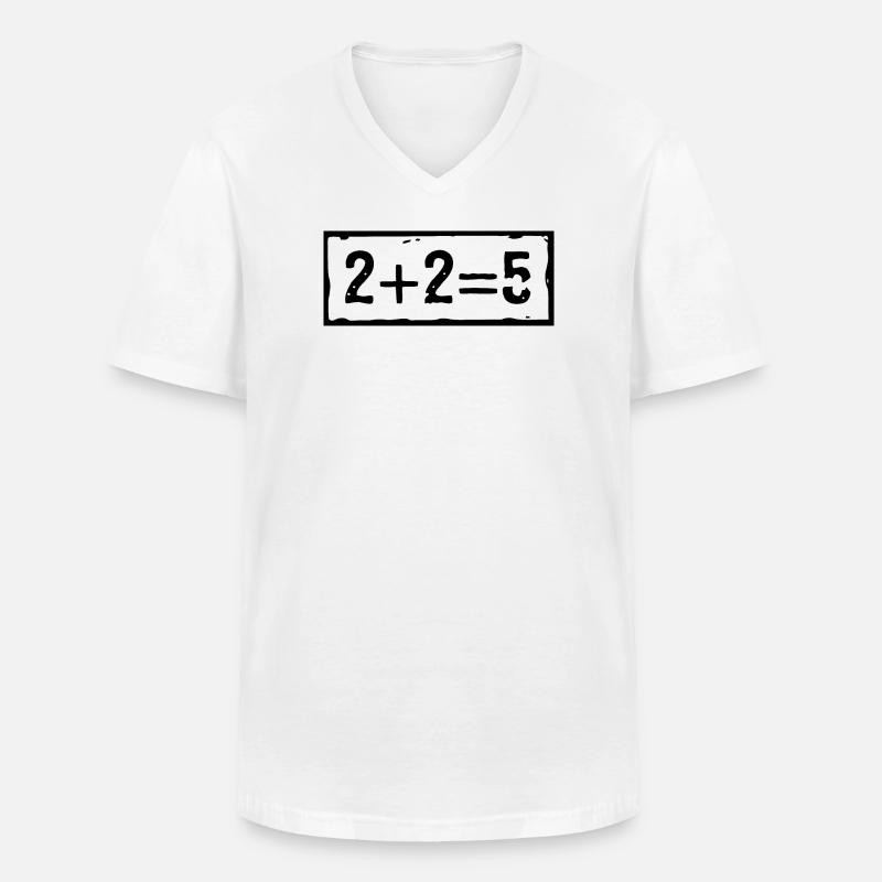 2 plus 2 ergibt 5 - Männer-T-Shirt mit V-Ausschnitt - Weiß