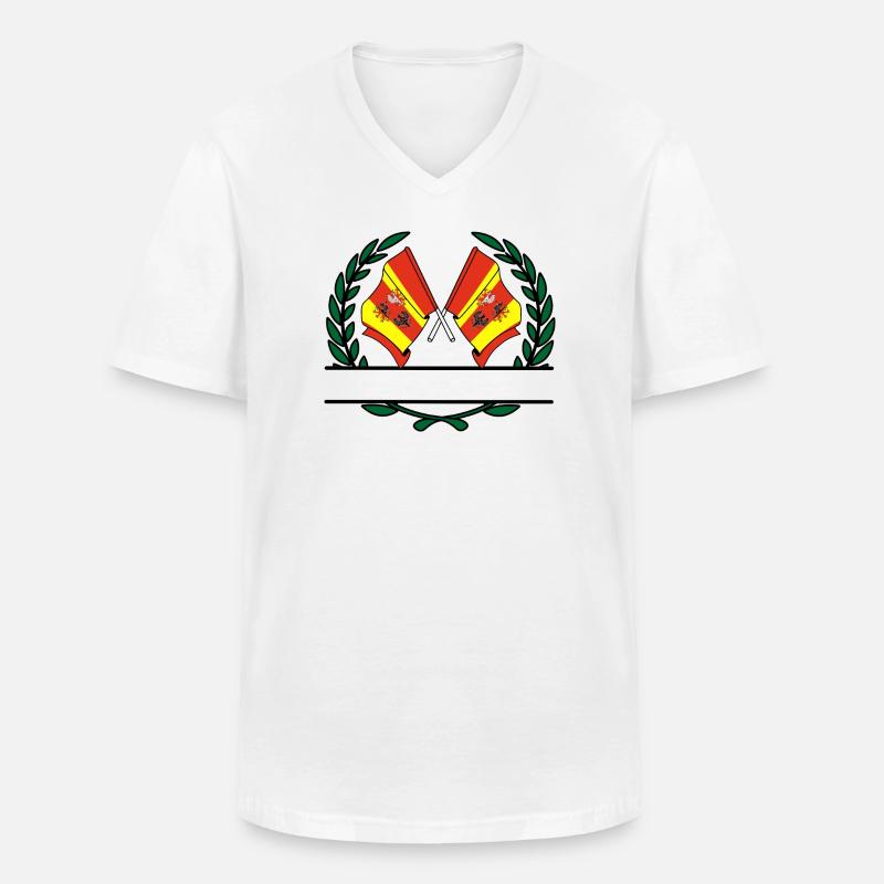 Fahnen Lorbeerkranz Banner - Männer-T-Shirt mit V-Ausschnitt - Weiß