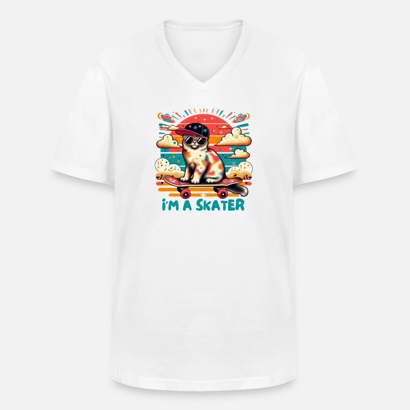 Ich bin ein Skater - Männer-T-Shirt mit V-Ausschnitt - Weiß