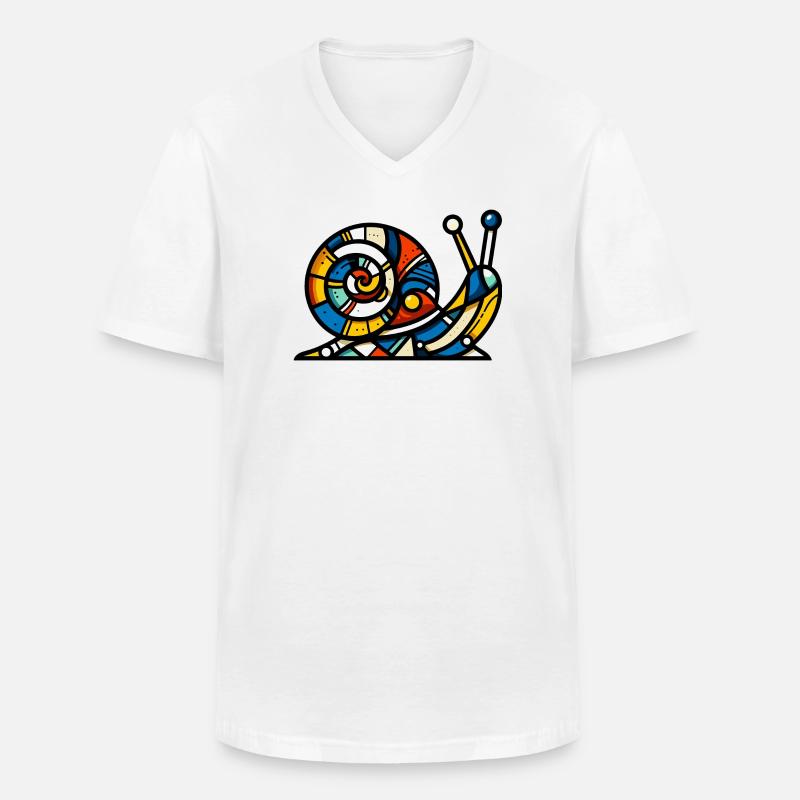Schnecke - Männer-T-Shirt mit V-Ausschnitt - Weiß