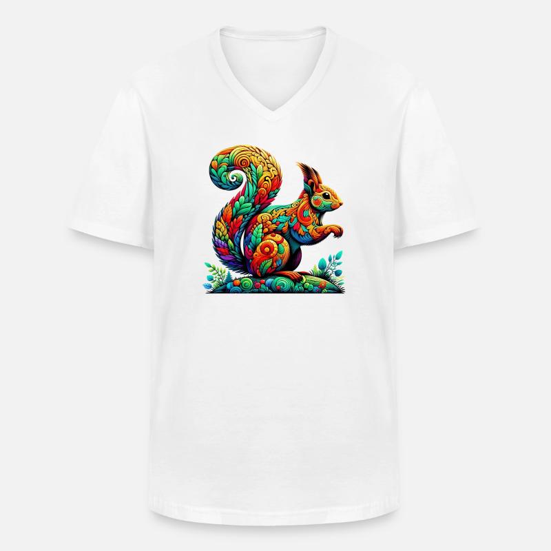 Eichhörnchen - Männer-T-Shirt mit V-Ausschnitt - Weiß