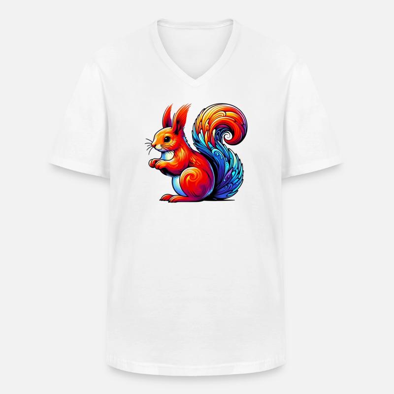 Eichhörnchen - Männer-T-Shirt mit V-Ausschnitt - Weiß
