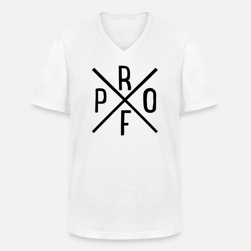 Prof - Männer-T-Shirt mit V-Ausschnitt - Weiß
