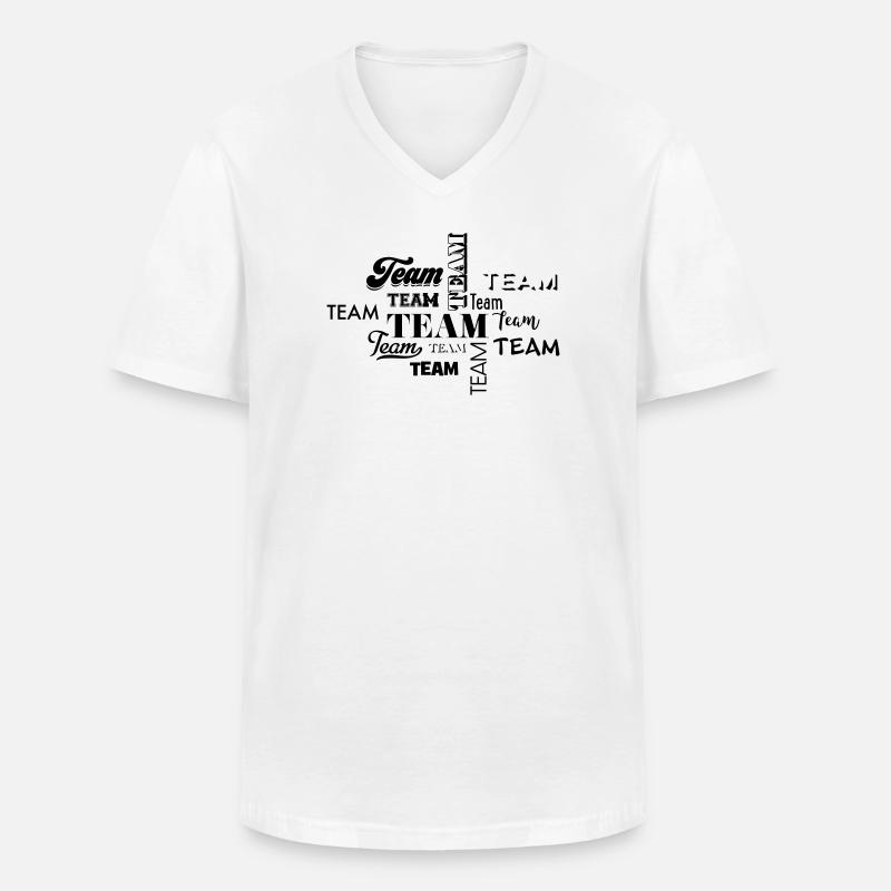 Équipe - T-shirt col V Homme - blanc