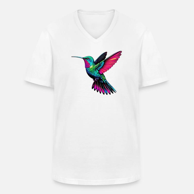 Kolibri - Männer-T-Shirt mit V-Ausschnitt - Weiß
