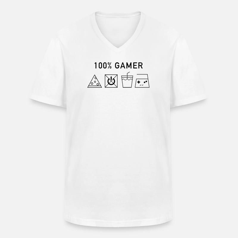 100 Gamer Black Version - Männer-T-Shirt mit V-Ausschnitt - Weiß
