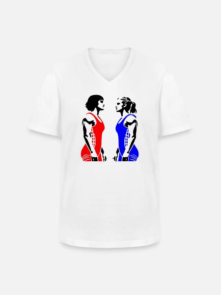 Women's Wrestling - Men's V-Neck T-Shirt - white