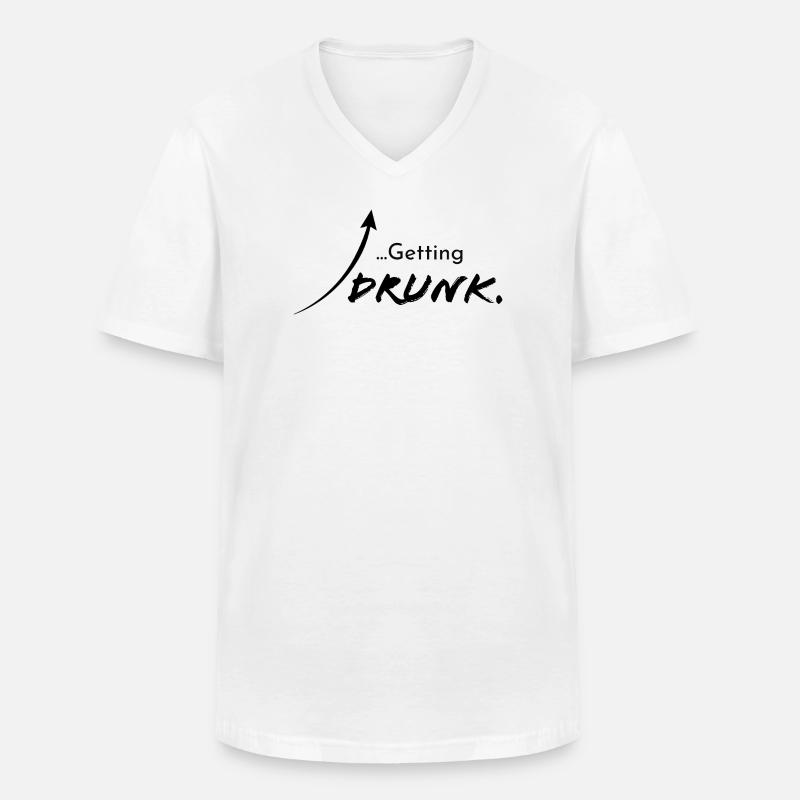 Getting drunk, Version 1 - Männer-T-Shirt mit V-Ausschnitt - Weiß