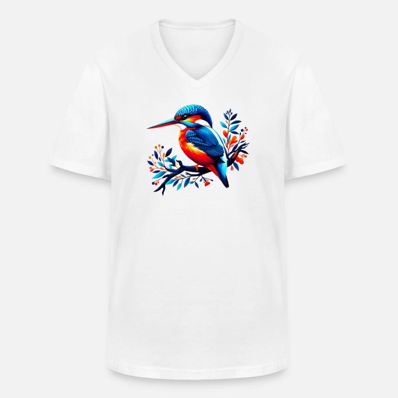 Eisvogel - Männer-T-Shirt mit V-Ausschnitt - Weiß