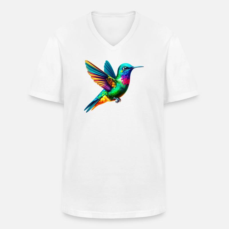Kolibri - Männer-T-Shirt mit V-Ausschnitt - Weiß