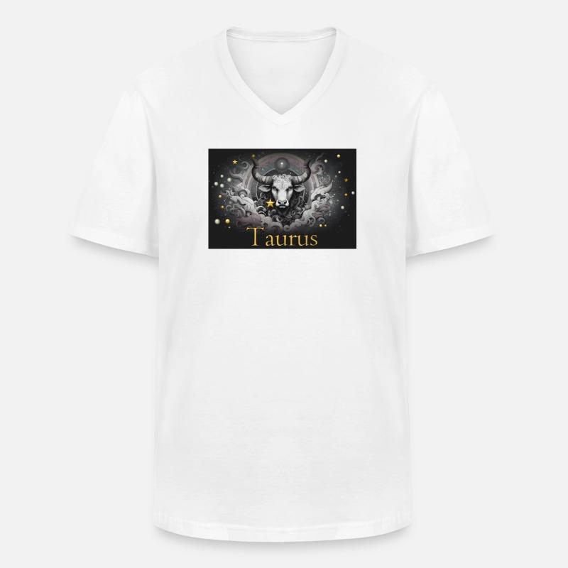 Taurus Sternzeichen Sternzeichen Stier  - Männer-T-Shirt mit V-Ausschnitt - Weiß