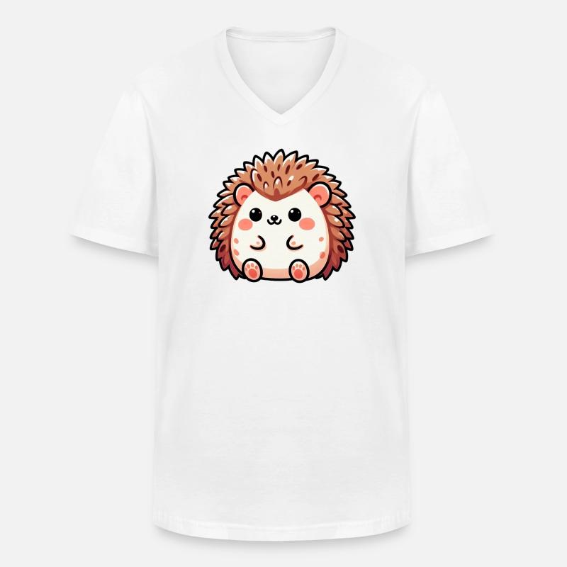 Igel - Männer-T-Shirt mit V-Ausschnitt - Weiß