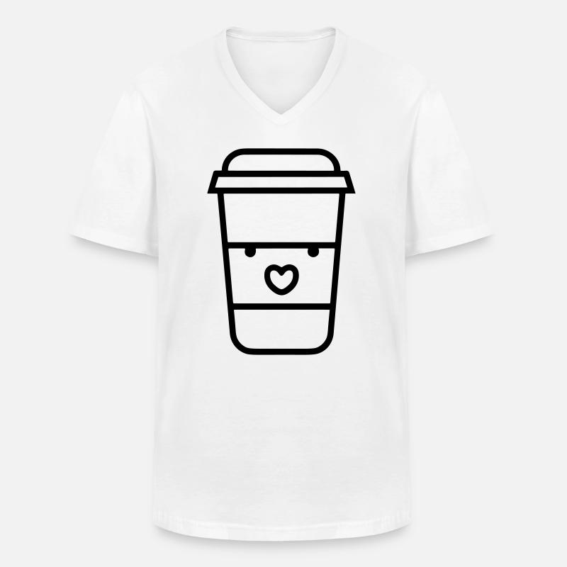 Kaffeebecher - Männer-T-Shirt mit V-Ausschnitt - Weiß