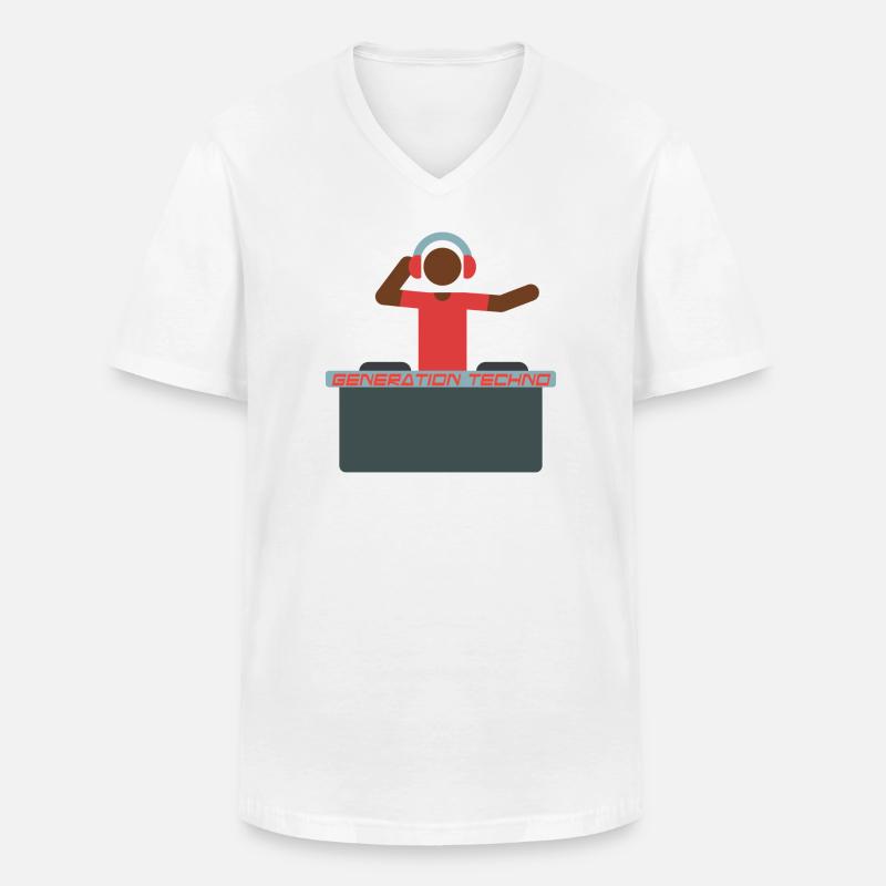 Generator Techno DJ Design - Männer-T-Shirt mit V-Ausschnitt - Weiß